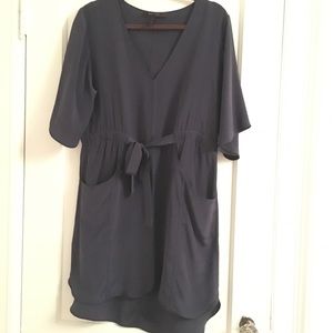 Navy Blue Silk Dress